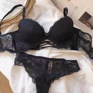 Cross push up bra ブラック